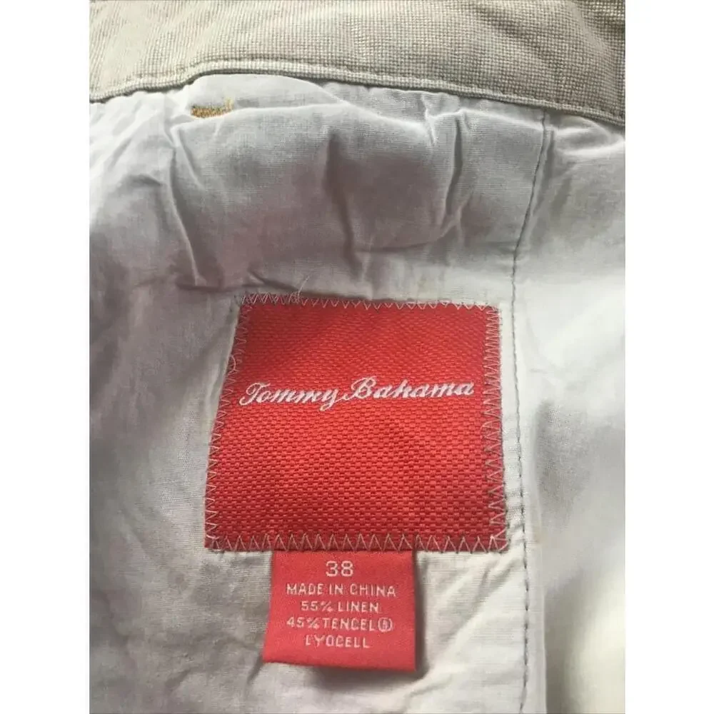 Tommy Bahama Shorts Mens 38 Plaid Golf Preppy Linen Blend Plaid